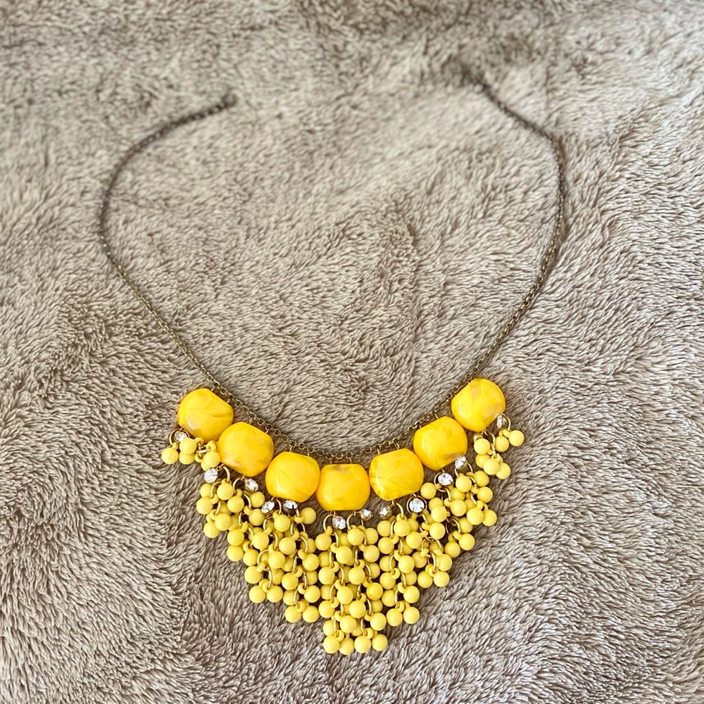 Anthropology Yellow Statement Necklace